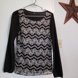 Black lace blouse